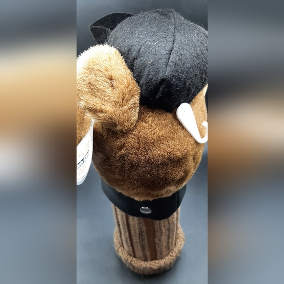 NEW Bulldog Golf Club Cover Plush Smoking Studded Black Collar Black Hat - Picture 4 of 9